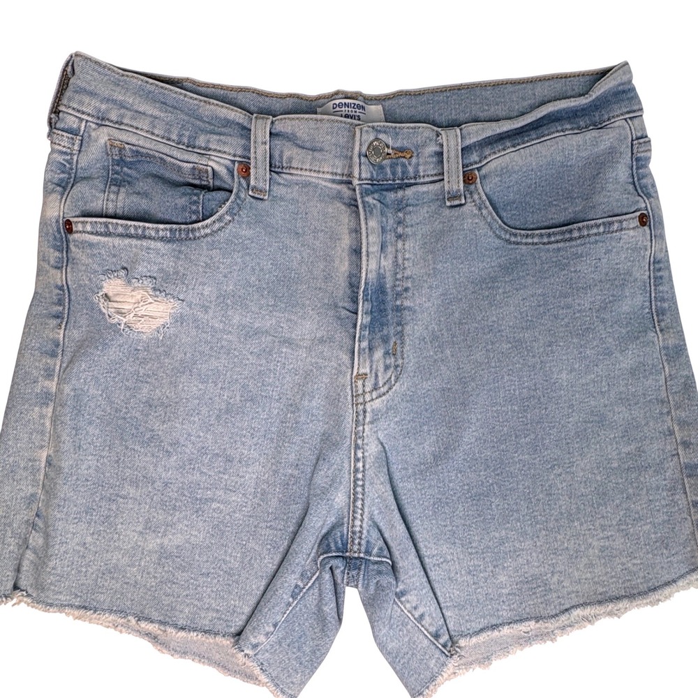 Jean Shorts 12 Denizen Levis Light Wash Vintage High-Rise Distressed Cutoff